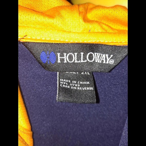 Holloway Blue Golden Hoodie Sweatshirt with Devil and Baseball‎ Bats Size XXL - Picture 4 of 7